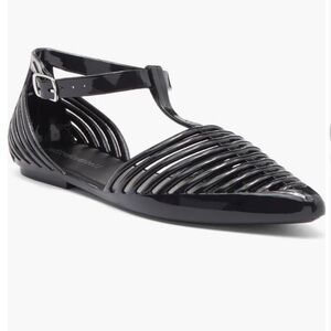 Y2K Jefferey Campbell Squeaky Jelly Flat Women's Size 7- Black- NWT